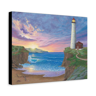 Original Sunset Seascape "Radiant Tides"- Canvas Print, Matte Stretched, 1.25"