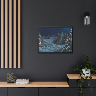 Framed Matte Canvas Print: "Urithuru Above the Highstorm"- Cosmere Fan Art