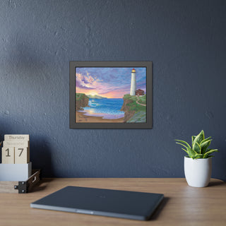 Framed Poster Prints: Sunset Seascape "Radiant Tides"- Original Art Print