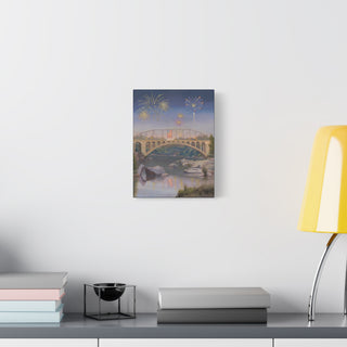 "Fireworks Over Rainbow Bridge" - Canvas Print