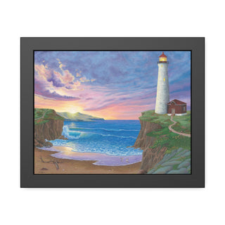 Framed Poster Prints: Sunset Seascape "Radiant Tides"- Original Art Print
