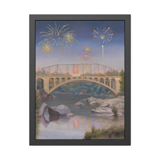 "Fireworks Over Rainbow Bridge" - Framed Poster